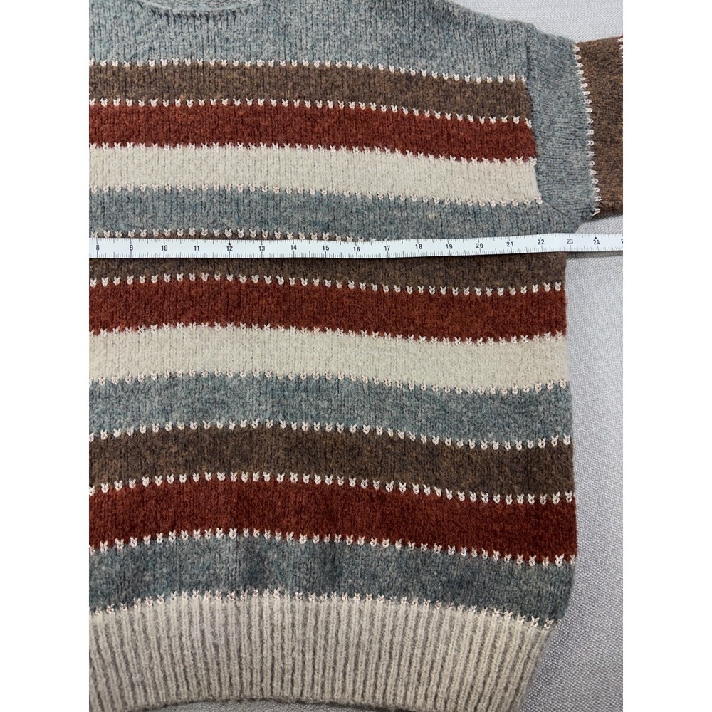 Davi & Dani Women's Knit Sweater Gray Brown Cream Striped Size Small - Picture 8 of 16